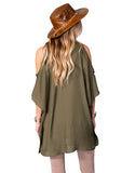 Show Me Your Mumu Peta-Boo Tunic in Olive Silky Satin - SWANK - Tops - 4