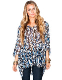 Show Me Your MuMu Shook Tunic in Cheetah Azul - SWANK - Tops - 1